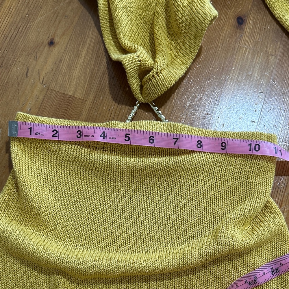 Meshki Anna Flare Sleeve Knit  Dress Yellow - Picture 12 of 16